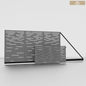   Lézervágott úszókapu 3m + lézervágott kerítésbetét  csíkos 