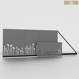   Lézervágott úszókapu 3,5m + lézervágott kerítésbetét  leveles 