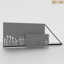   Lézervágott úszókapu 3m + lézervágott kerítésbetét  leveles 