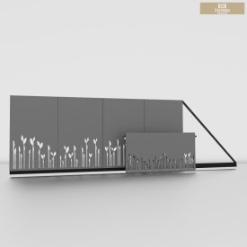   Lézervágott úszókapu 4m + lézervágott kerítésbetét  leveles 