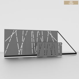   Lézervágott úszókapu 3,5m + lézervágott kerítésbetét  nád 