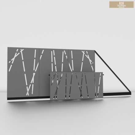 Lézervágott úszókapu 3m + lézervágott kerítésbetét  nád 