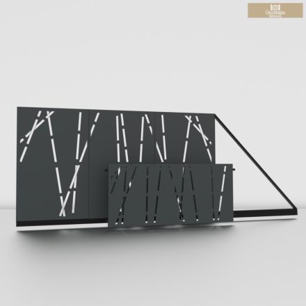 Lézervágott úszókapu 3m + lézervágott kerítésbetét  nád 