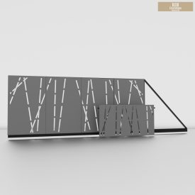   Lézervágott úszókapu 4m + lézervágott kerítésbetét  nád 