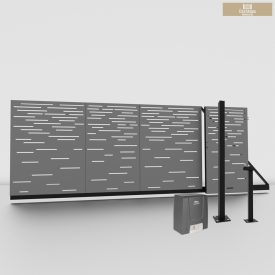   Lézervágott Úszókapu váz 3,5m + kiskapu + Ditec Ion 6 szett  csíkos