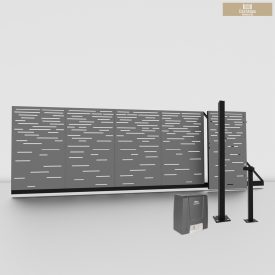   Lézervágott Úszókapu váz 4m + kiskapu + Ditec Ion 6 szett  csíkos